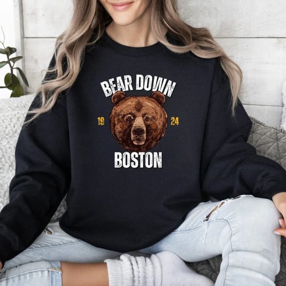 Boston Bruins Bruins Bruins 100 Bruins Boston HocKEY shirt sweatshirt RETRO - Picture 1 of 2